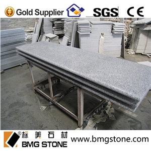 Light Grey Granite Staircase with Bullnose Edge
