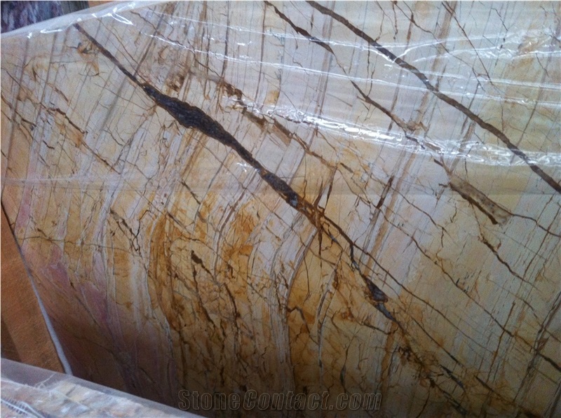 Picasso Gold Marble Slabs & Tiles,