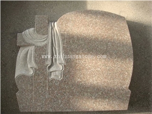 Cross&Scarf Design G664 Granite Upright Headstone