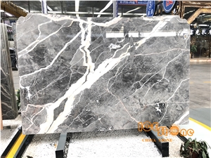 Chinese Sky Fall Grey Marble White Veins Polished