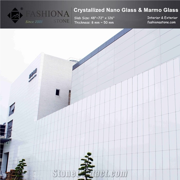 White Nano Glass Slabs,The Facade Of Buildings