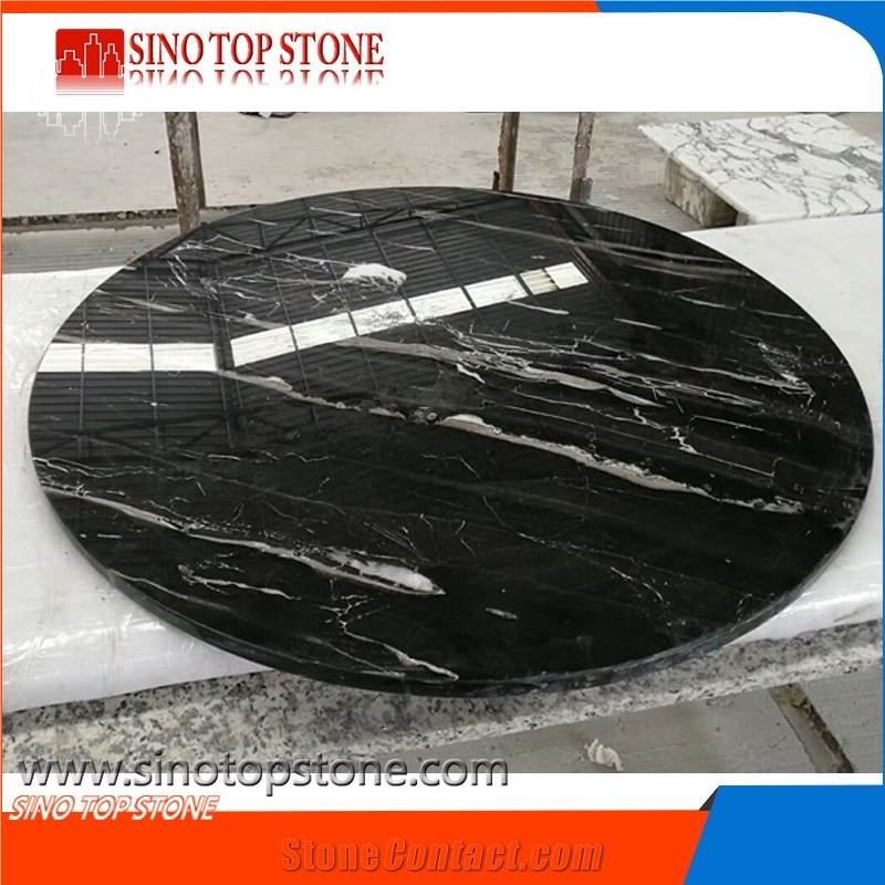 Silver Dragon Marble Round Top