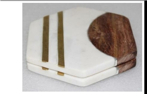Marble Coasters, White Marble Kitchen Accessories