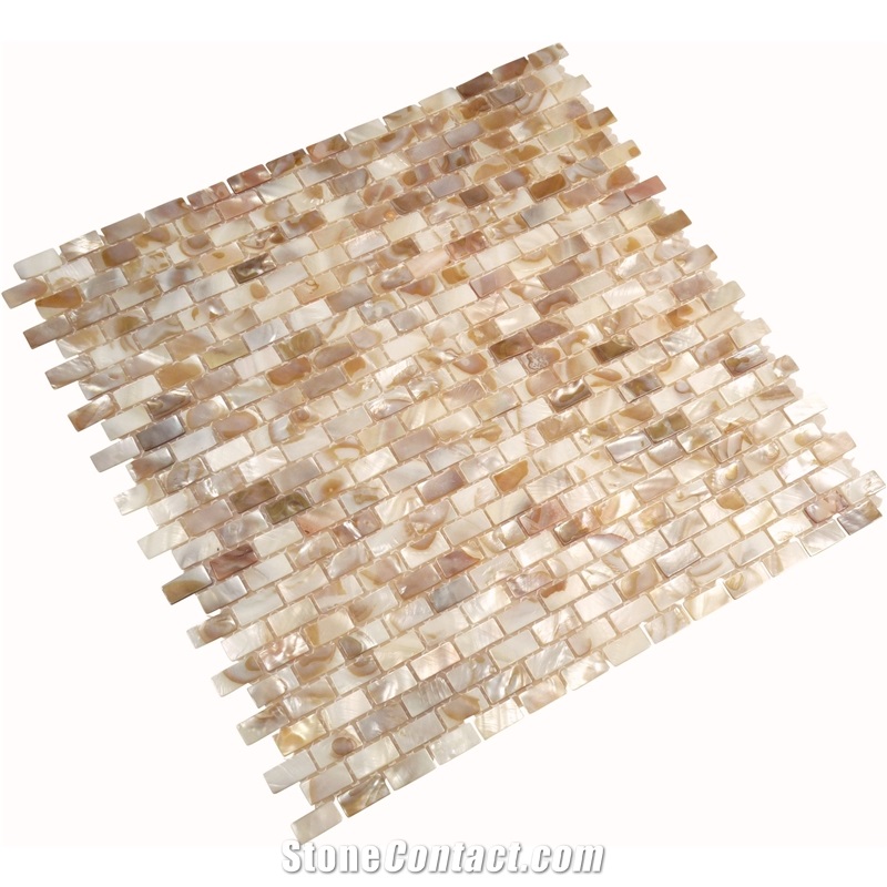 Brown Mother Of Pearl Subway Mosaic Tile