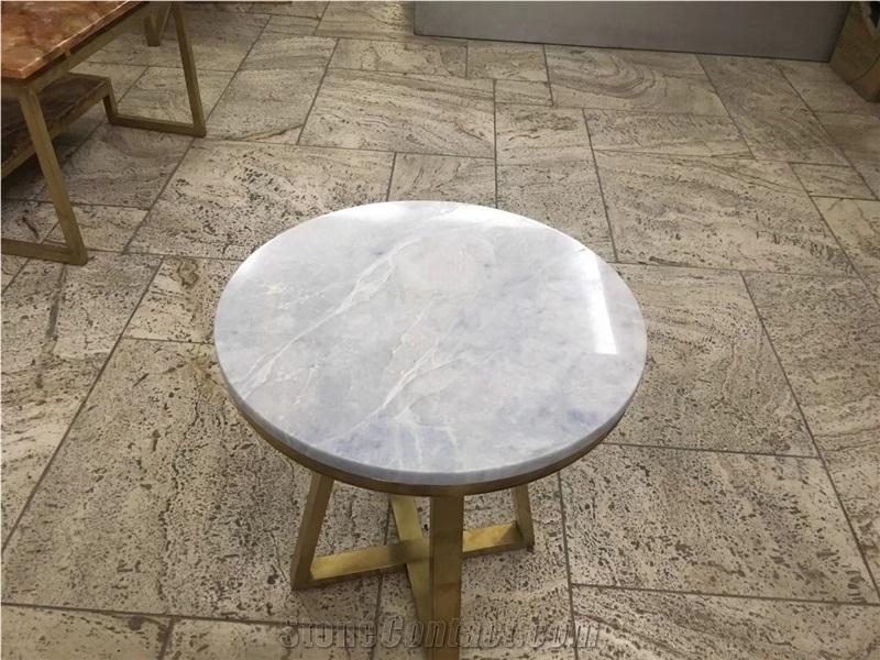 White Marble Round Cafe Table