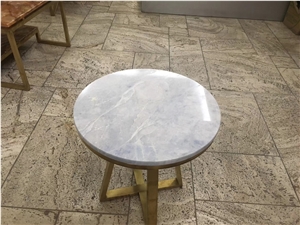 White Marble Round Cafe Table