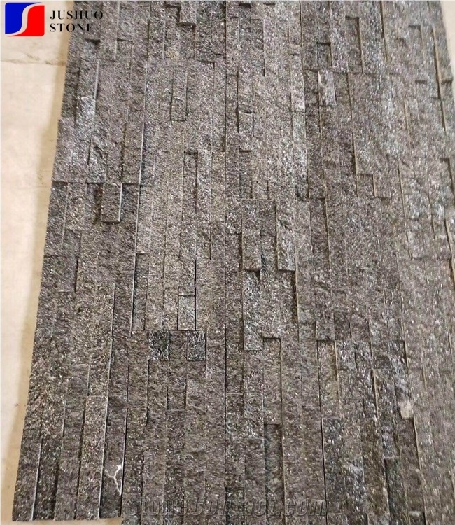 Black Grey Granite Ledge Stone Vaneer Tiles
