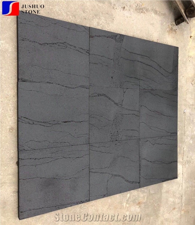 Honed Hainan Quarry Black Lava Honed Tile Wallings