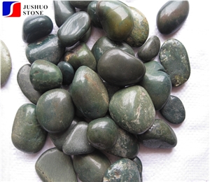 Superior Quality Green Sliced Tumbled Pebble Stone