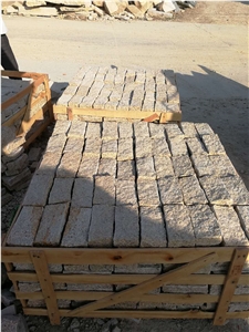 G682 Granite Brick Cube Stone Paver,Sun Golden Cobblestone