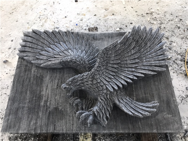 Eagle Carved Stone Relief, Marble Bas Relief