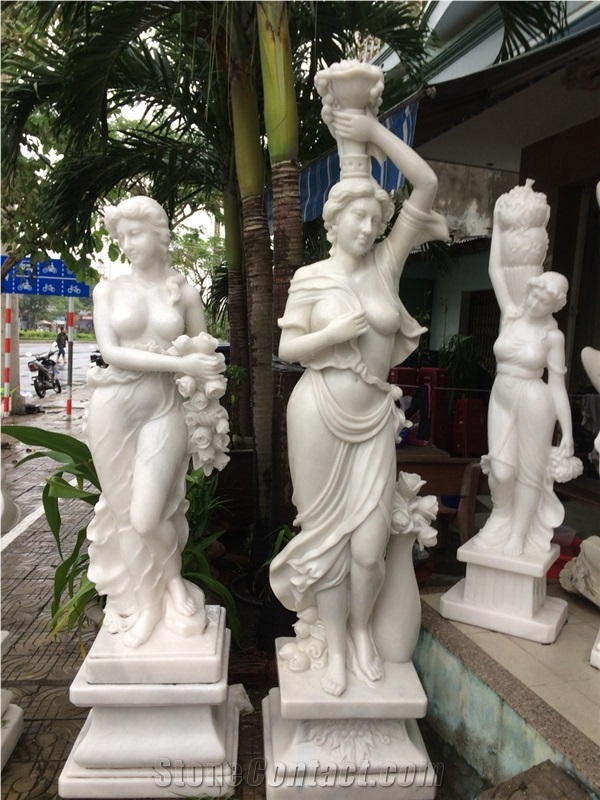 Woman Marble Statues, Handcarved Woman Statue