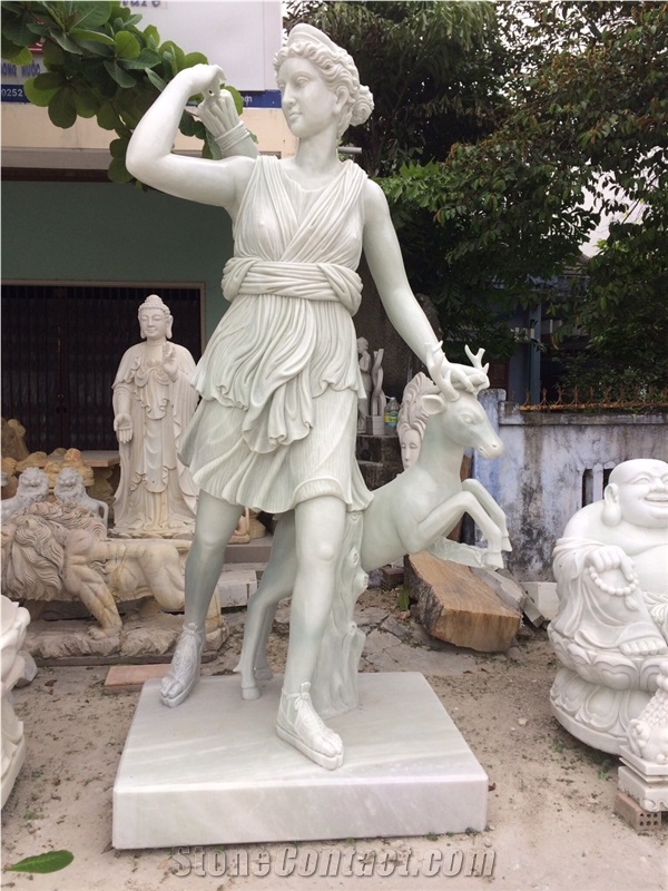 Woman Marble Statues, Handcarved Woman Statue