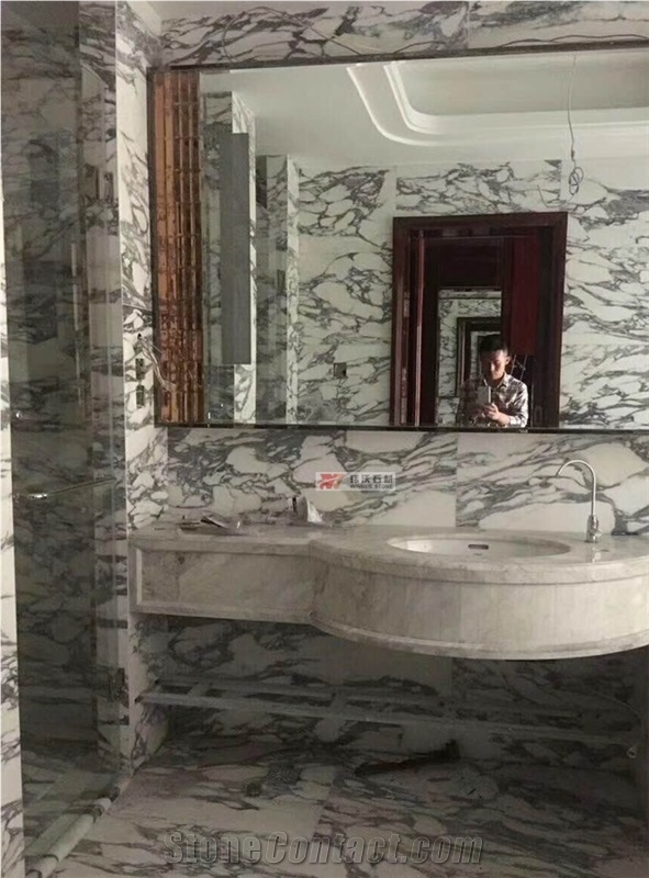 Arabescato Marble for White Bathroom Flooring Tile