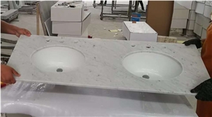 Bianco Carrara a Marble Bathroom Vanity Top in Box