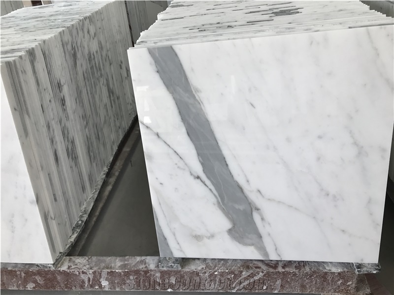 Bianco Statuario Extra Honed Marble Tiles Slabs