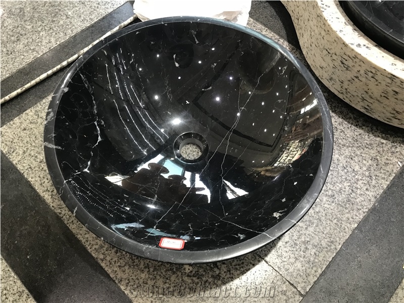Black Marble Stone Customized Wash Sink