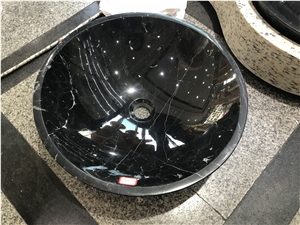 Black Marble Stone Customized Wash Sink