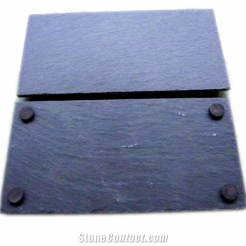 Black Slate Panel Tiles Kitchen Boards Dining Tray