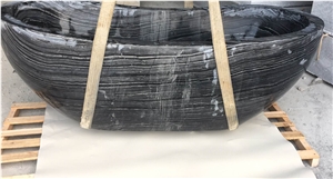 Black Wooden Vein Marble Stone Bath Tubs for Hotel