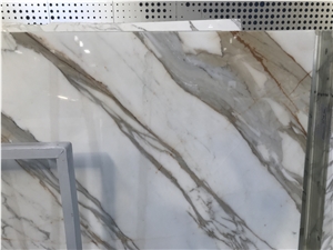 Book Match Calacatta Oro Gold Polished Marble Slabs
