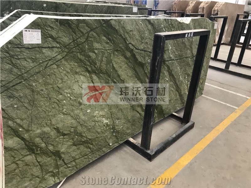 Book Match Dandong Ming Green Marble Rock Slab