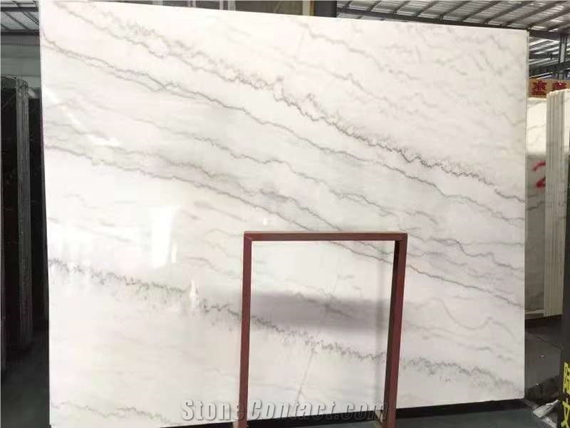 Bookmatch Polish China Carrara White Marble Slabs