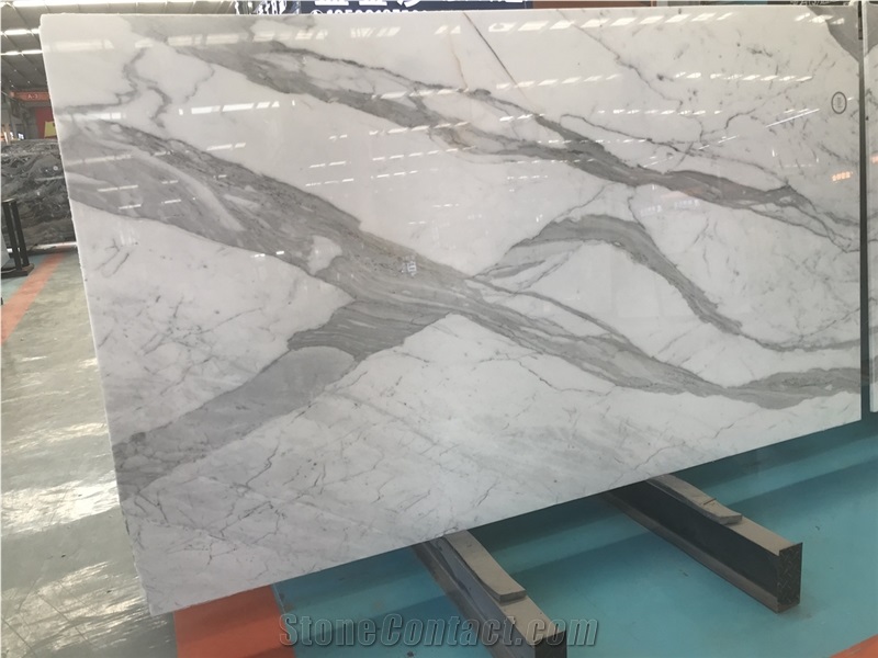 Bookmatching Calacatta White Marble Pattern Slab