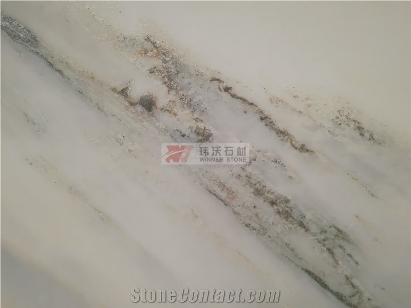 Bookmatching White Jade Marble Wall Cladding Slabs