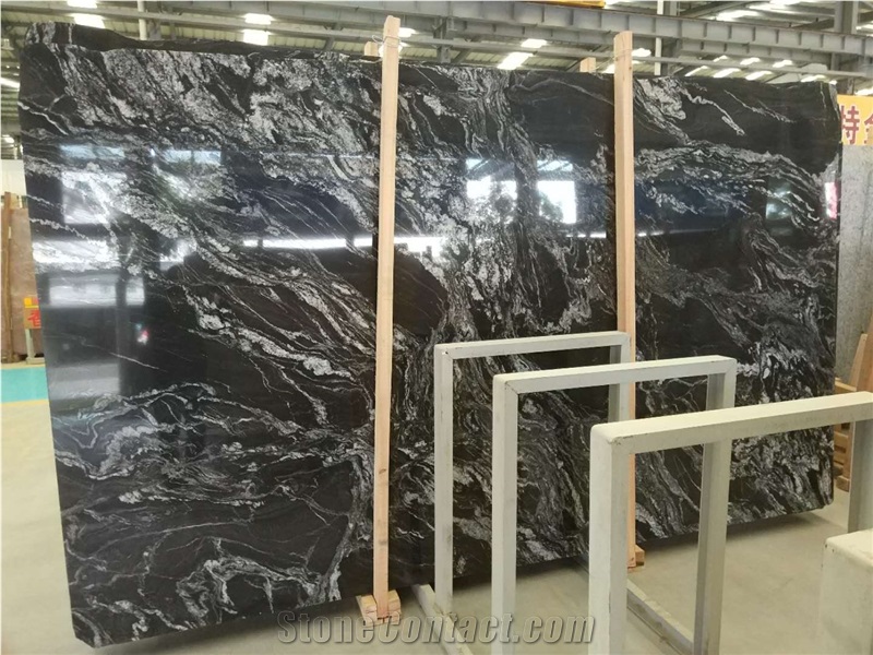 Brazil Luxury Stone Cosmo Black Granite Slabs