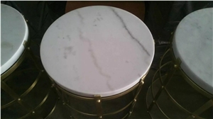 Carrara White Marble Round Table Top and Chair Top