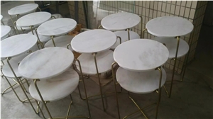 Carrara White Marble Round Table Top and Chair Top
