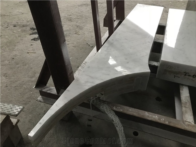 Carrara White Marble Stair Composite Polywood Tile