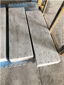 Carrara White Marble Stair Composite Polywood Tile