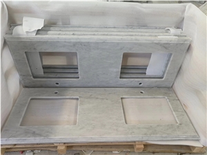 Carrera Marble Countertop with Double Sink Cutout