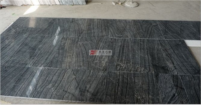 Cheap China Black Forest Wooden Marble Slabs Tiles