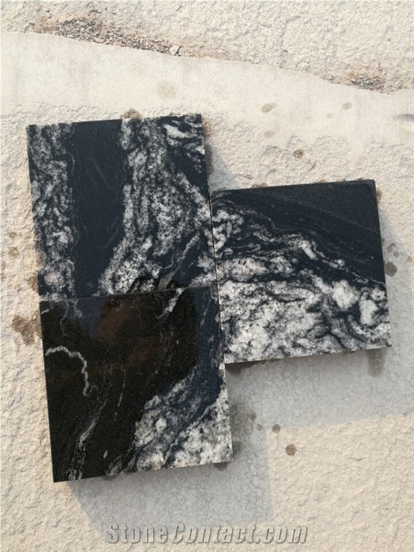 China Black Snowflake Granite Slabs,Flooring Tiles