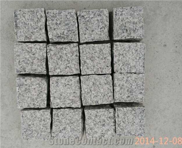 China Light Grey G603 Granite Cobblestone Sets