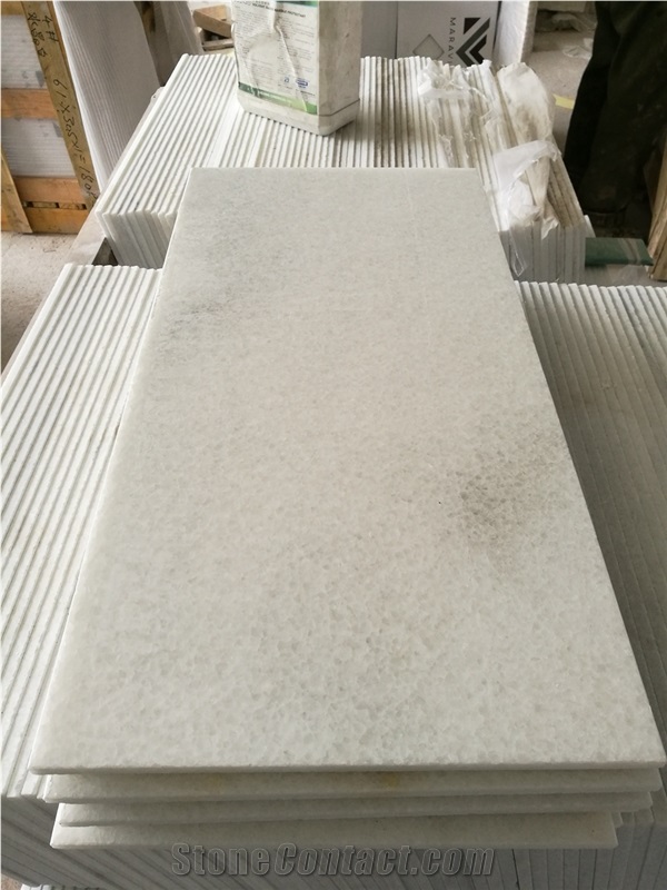 China Pure White Stone Crystal White Marble Tile