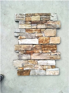 China Rustic Yellow Slate Exterior Cultured Stone