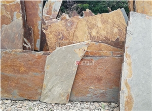 China Rusty Yellow Slate Stone Patio Paver