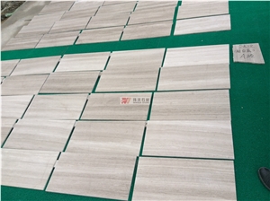 Chinese Serpeggiante White Wooden Marble Tile Slab