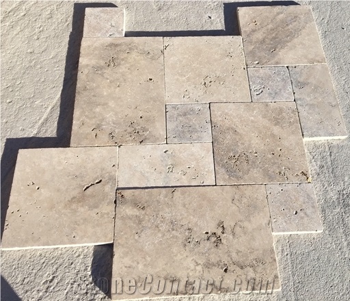Classic Light Color Travertine Tile French Pattern