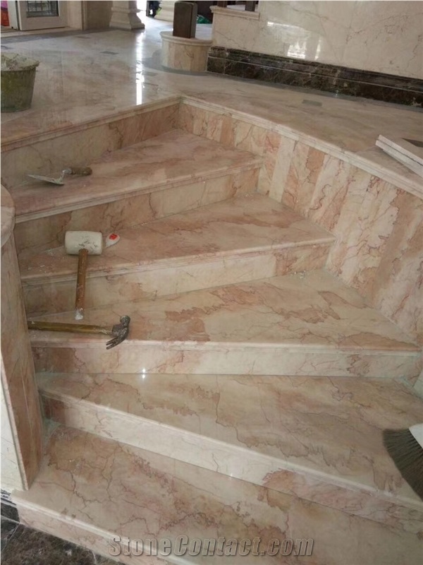 Cream Rose Marble Slab for Faux Marble Floor