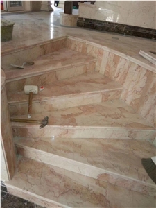 Cream Rose Marble Slabs Wall Cladding Tiles