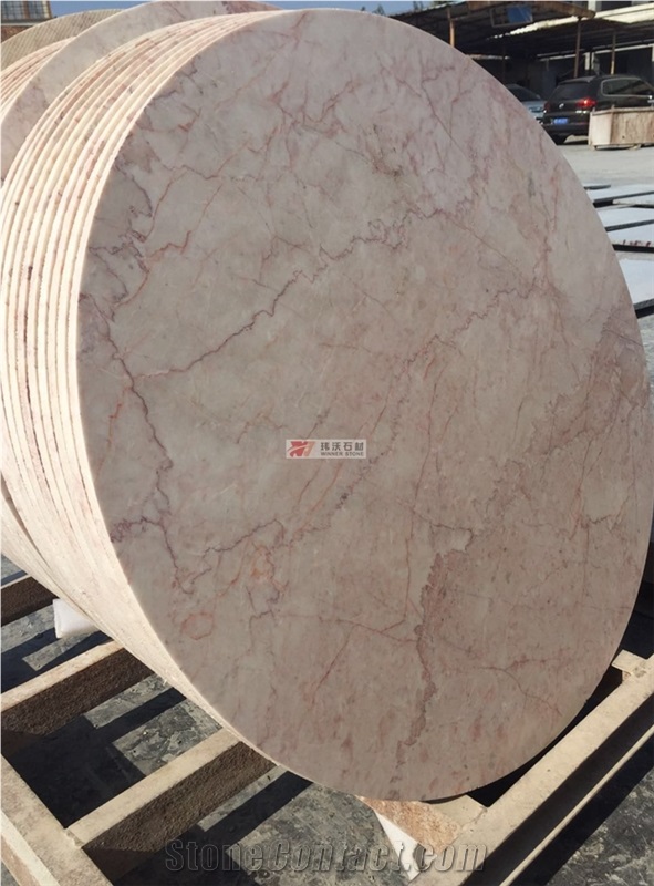 Cream Rose Round Marble Table Top
