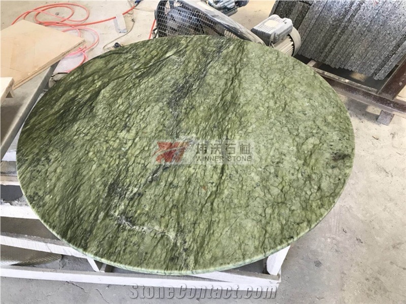Dandong Ming Green Marble Texture Round Table Tops
