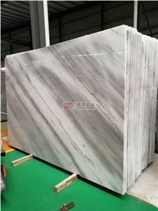 Diagonal Vein China Kwong Sal White Marble Slabs
