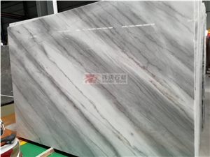Diagonal Vein China Kwong Sal White Marble Slabs