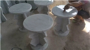 Garden Outdoor Chairs by Guangxi White Marble